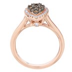 Load image into Gallery viewer, 14K Rose Gold Pear Shape Cognac and White Diamond Halo Ring
