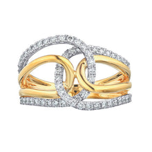 Load image into Gallery viewer, 14K Two-Tone Gold Interlocking Diamond Ring
