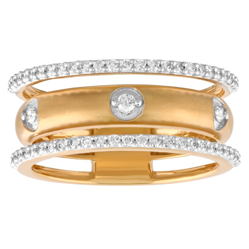 14K Yellow Gold Diamond Pave Ring