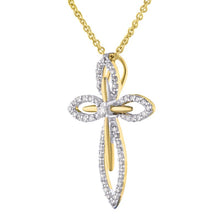Load image into Gallery viewer, 14K Gold Diamond Cross Pendant
