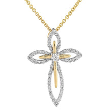 Load image into Gallery viewer, 14K Gold Diamond Cross Pendant
