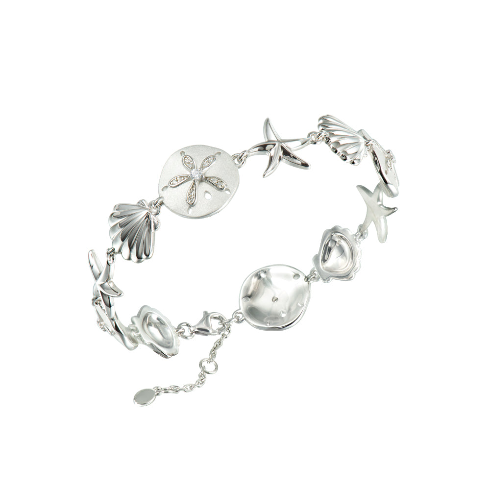 Sterling Silver Sealife Link Bracelet