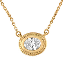 Load image into Gallery viewer, 14K Gold Oval Diamond Pendant
