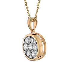 Load image into Gallery viewer, 10K Yellow Gold Bezel Diamond Cluster Pendant
