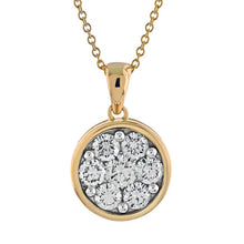 Load image into Gallery viewer, 10K Yellow Gold Bezel Diamond Cluster Pendant
