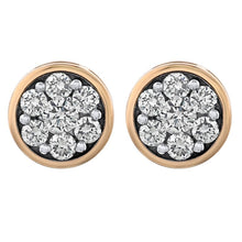 Load image into Gallery viewer, 10K Yellow Gold Bezel Diamond Cluster Earrings
