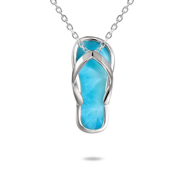 Larimar Sterling Silver Flip Flop Pendant