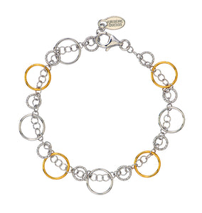 Sterling Silver and Gold Plated Circular Bracelet