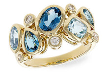 Load image into Gallery viewer, 14K Yellow Gold Multi Topaz and Diamond Accent Bezel Set Ring (Copy)

