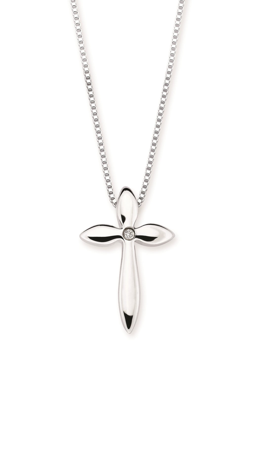 Sterling Silver Diamond Cross Pendant