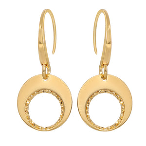 Gold-Plated Circle Disc Earrings