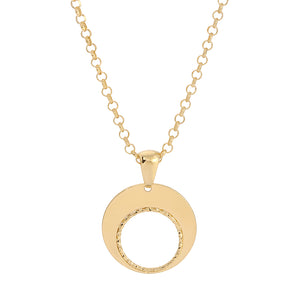 Gold-Plated Circle Disc Pendant