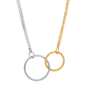 Two-Tone Double Circle Necklace