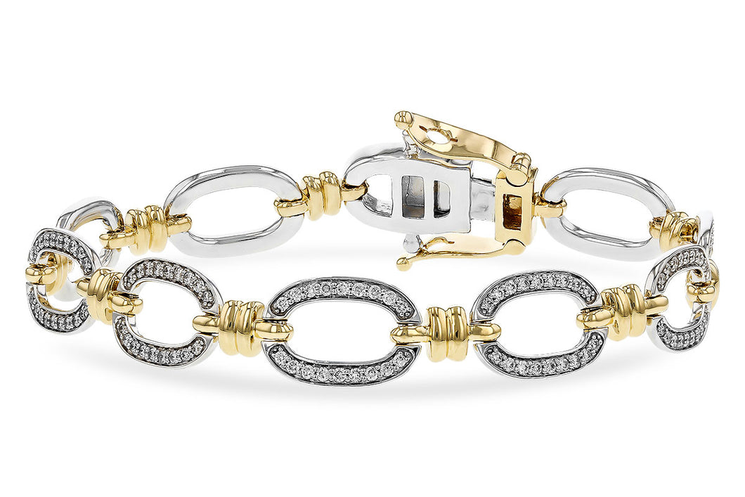 14K Two-Tone Diamond Accented Link Bracelet