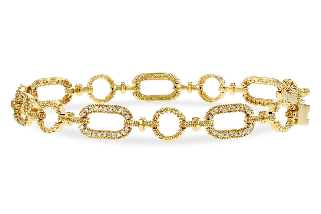 14K Yellow Gold Diamond Link Bracelet
