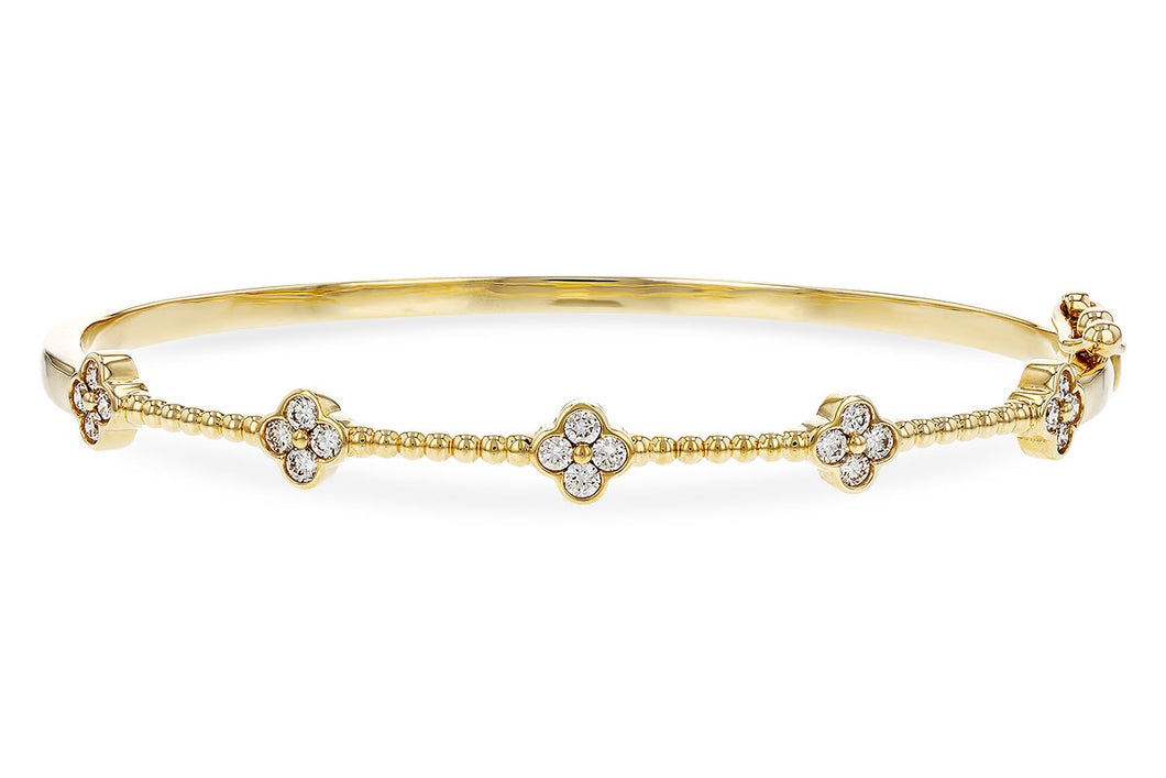 14K Yellow Gold Diamond Accented Bangle
