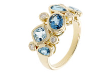 Load image into Gallery viewer, 14K Yellow Gold Multi Topaz and Diamond Accent Bezel Set Ring (Copy)
