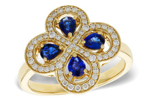 Load image into Gallery viewer, 14K Yellow Gold Diamond and Sapphire Ring
