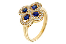 Load image into Gallery viewer, 14K Yellow Gold Diamond and Sapphire Ring
