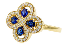Load image into Gallery viewer, 14K Yellow Gold Diamond and Sapphire Ring
