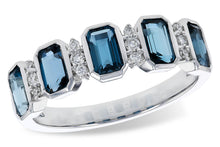 Load image into Gallery viewer, 14K White Gold Diamond and London Blue Topaz Ring
