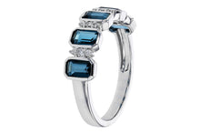 Load image into Gallery viewer, 14K White Gold Diamond and London Blue Topaz Ring
