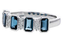 Load image into Gallery viewer, 14K White Gold Diamond and London Blue Topaz Ring

