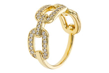 Load image into Gallery viewer, 14K Yellow Gold Diamond Link Ring
