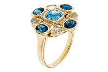 Load image into Gallery viewer, 14K Yellow Gold Multi Topaz and Diamond Accent Ring
