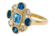 Load image into Gallery viewer, 14K Yellow Gold Multi Topaz and Diamond Accent Ring
