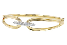 Load image into Gallery viewer, 14K Gold Diamond Accented Bangle
