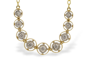 14K Two-Tone Gold Diamond Bezel Set Necklace