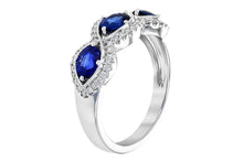 Load image into Gallery viewer, 14K White Gold Diamond and Sapphire Ring
