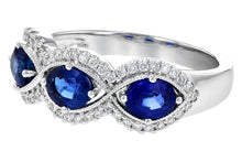 Load image into Gallery viewer, 14K White Gold Diamond and Sapphire Ring
