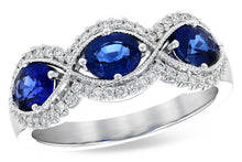 Load image into Gallery viewer, 14K White Gold Diamond and Sapphire Ring
