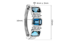 Load image into Gallery viewer, 14K White Gold Diamond and London Blue Topaz Earrings
