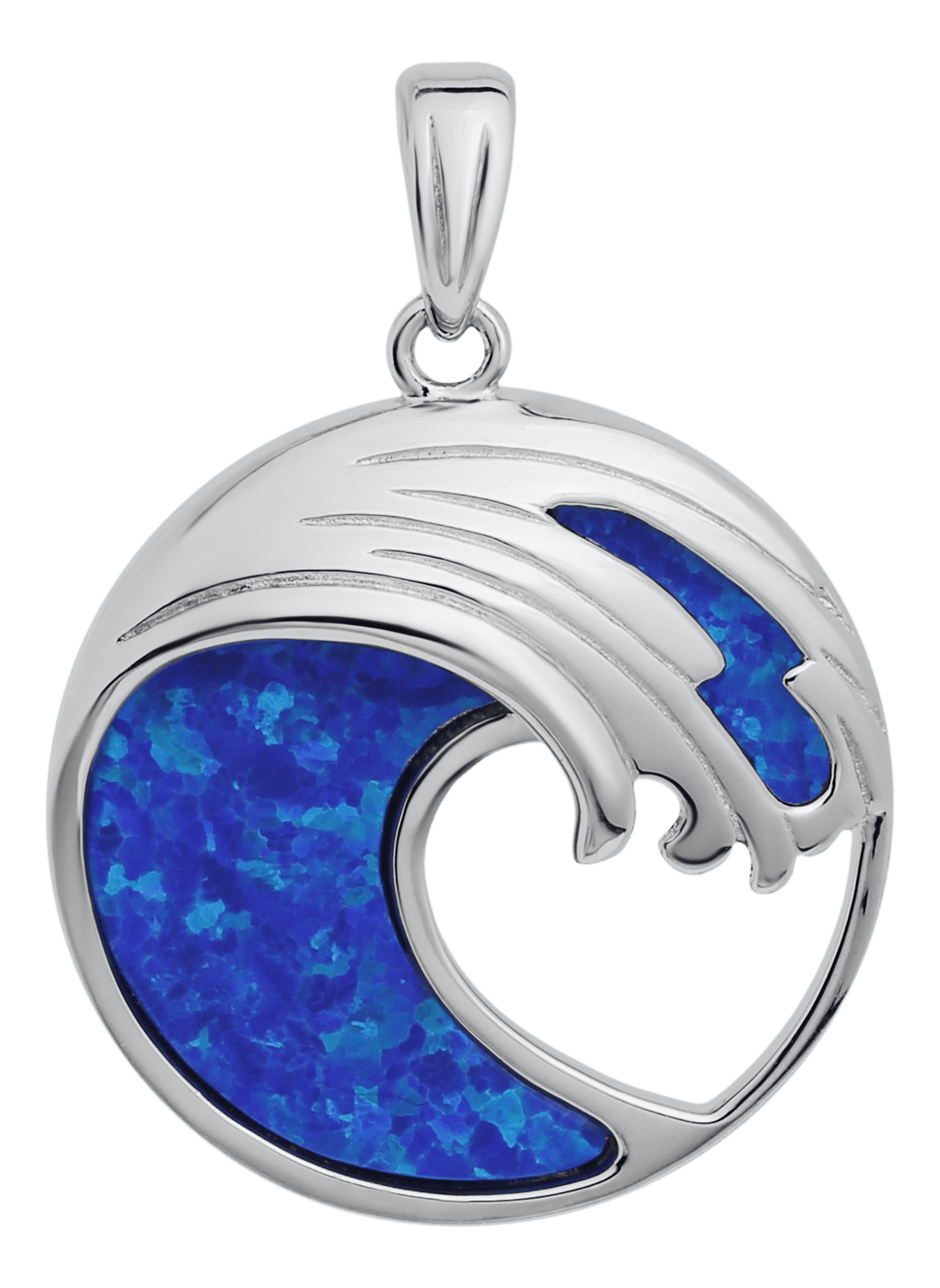 Sterling Silver Opal Wave Pendant