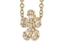 Load image into Gallery viewer, 14K Yellow Gold Diamond Floral Pendant
