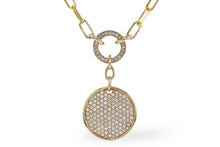 Load image into Gallery viewer, 14K Yellow Gold Paper Clip Diamond Pendant
