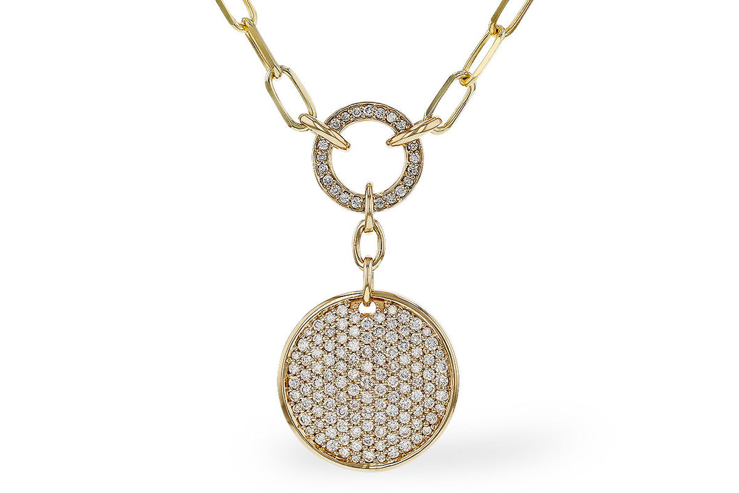 14K Yellow Gold Paper Clip Diamond Pendant