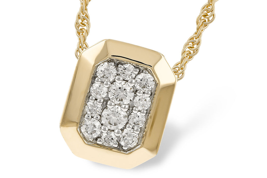 14K Yellow Gold Bezel Diamond Pendant