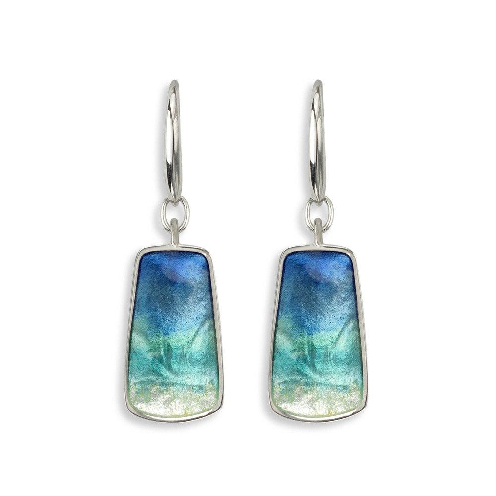 Blue Enamel Sterling Silver Earrings