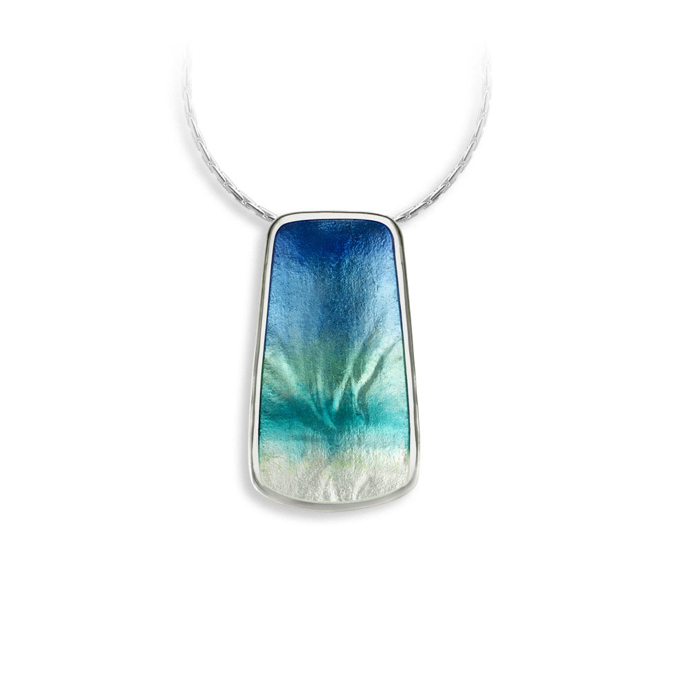 Blue Enamel Sterling Silver Pendant
