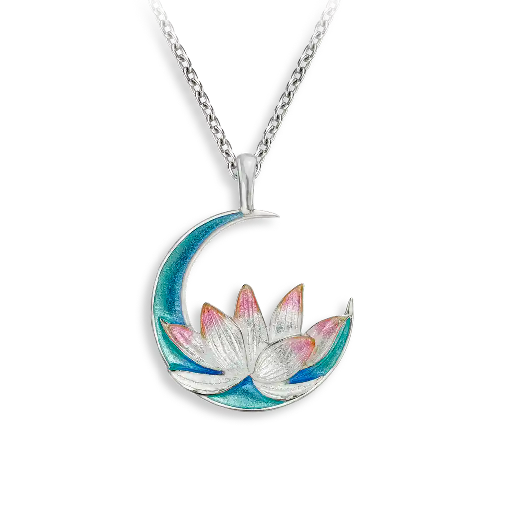 Sterling Silver Blue Lotus Pendant