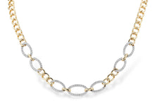 Load image into Gallery viewer, 14K Gold Diamond Oval Link Necklace
