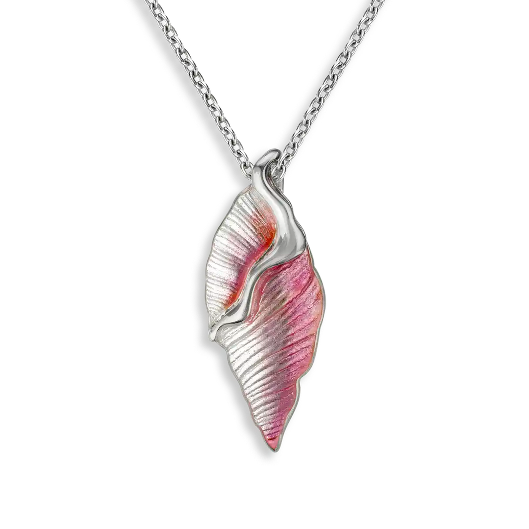 Sterling Silver Pink Enamel Conch Shell Pendant