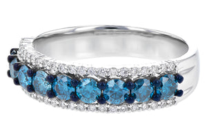 14K Gold Blue Diamond Ring