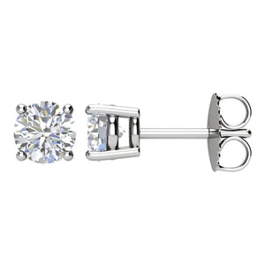 14K White Gold Diamond Studs