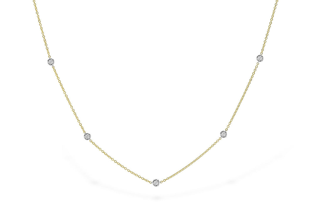 14K Two-Tone Diamond Station Necklace