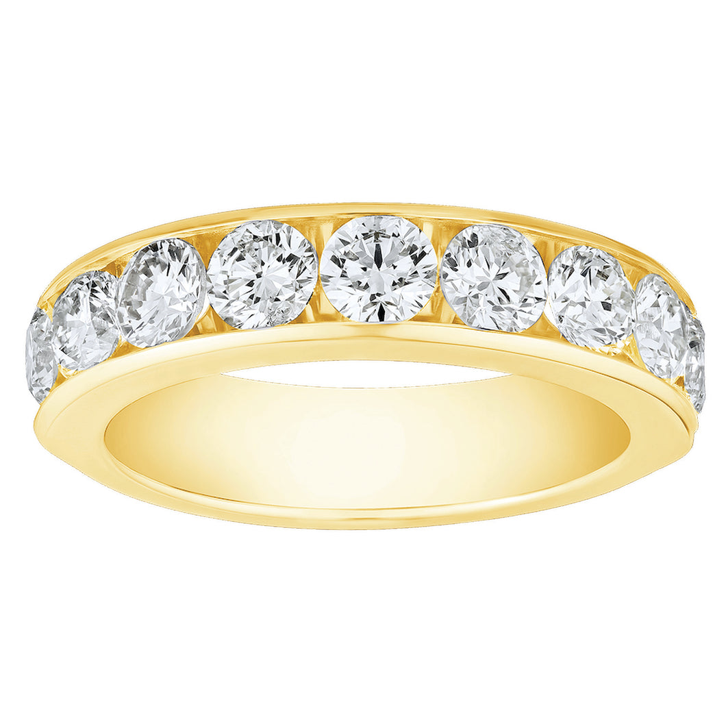 14K Yellow Gold Channel Set Diamond Wedding Band